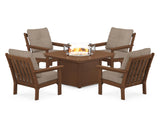 Vineyard 5-Piece Conversation Set with Fire Pit Table
