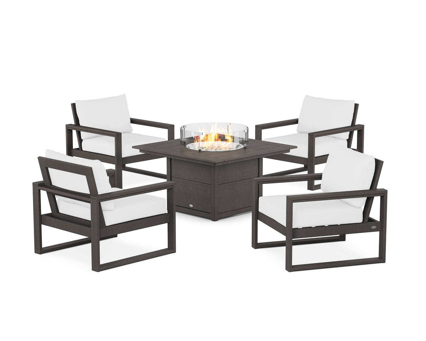 EDGE Sectional 5-Piece Deep Seating Set with Fire Pit Table