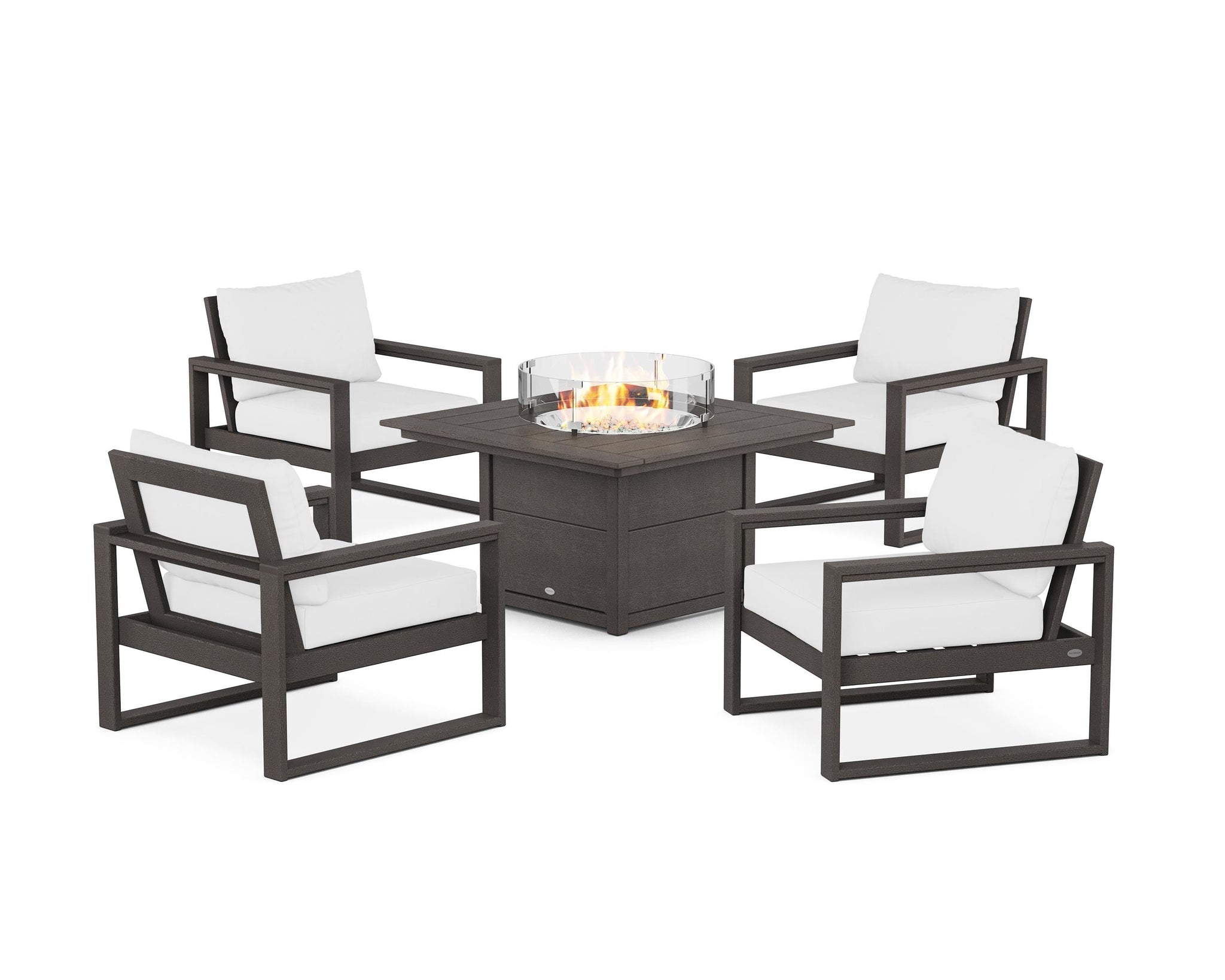 EDGE Sectional 5-Piece Deep Seating Set with Fire Pit Table