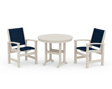 Coastal 3-Piece Round Dining Set