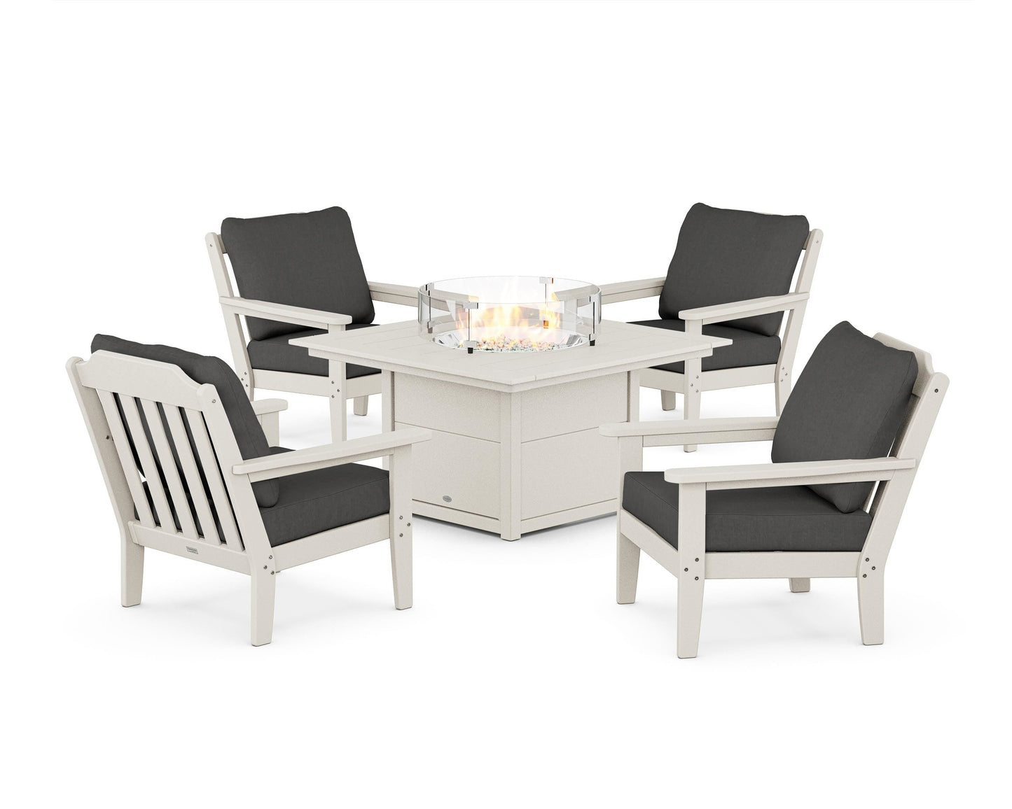 Cottage 5-Piece Deep Seating Set with Fire Pit Table