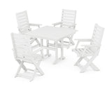 Captain Folding Chair 5-Piece Farmhouse Dining Set