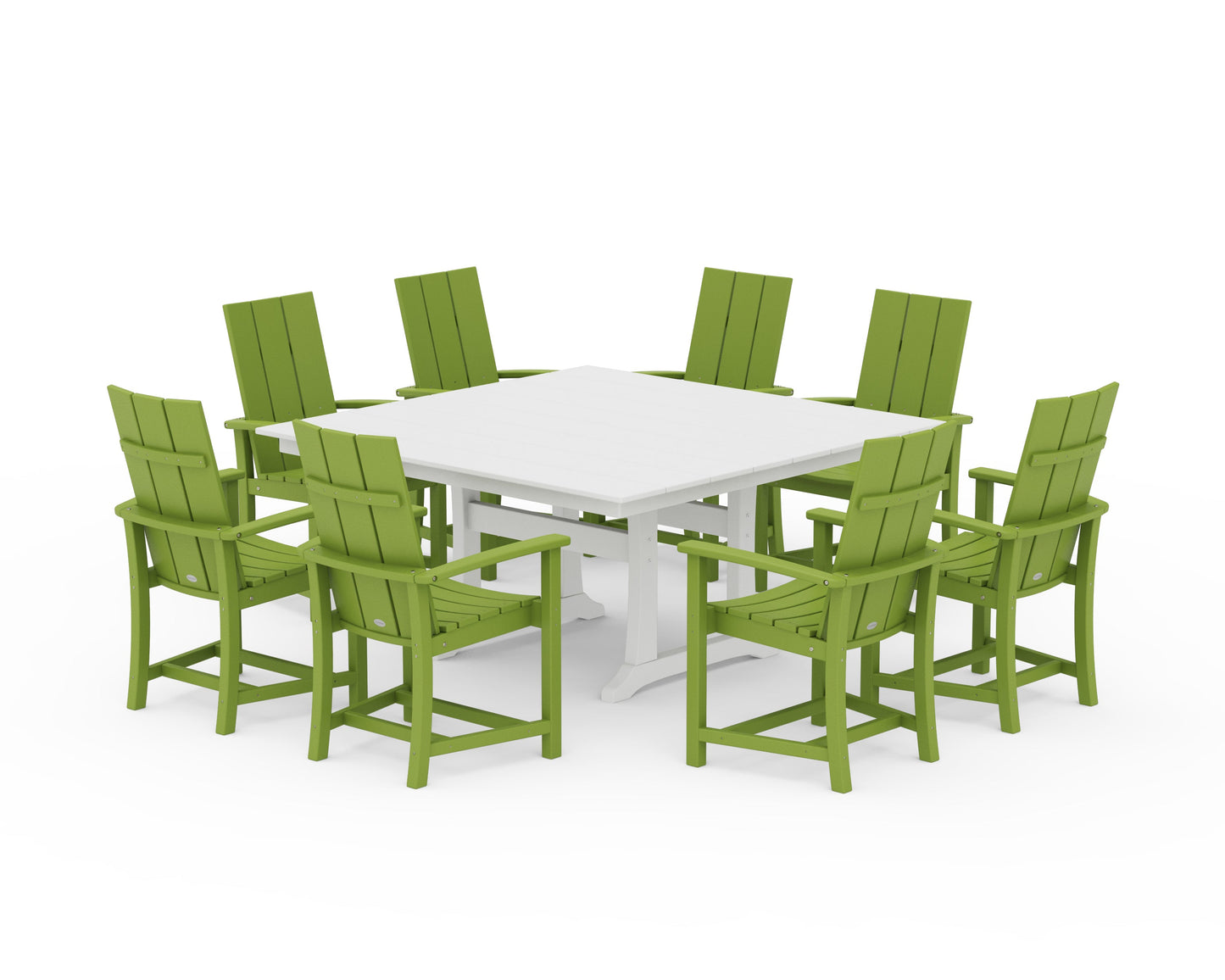 Modern Adirondack 9-Piece Farmhouse Trestle Dining Set