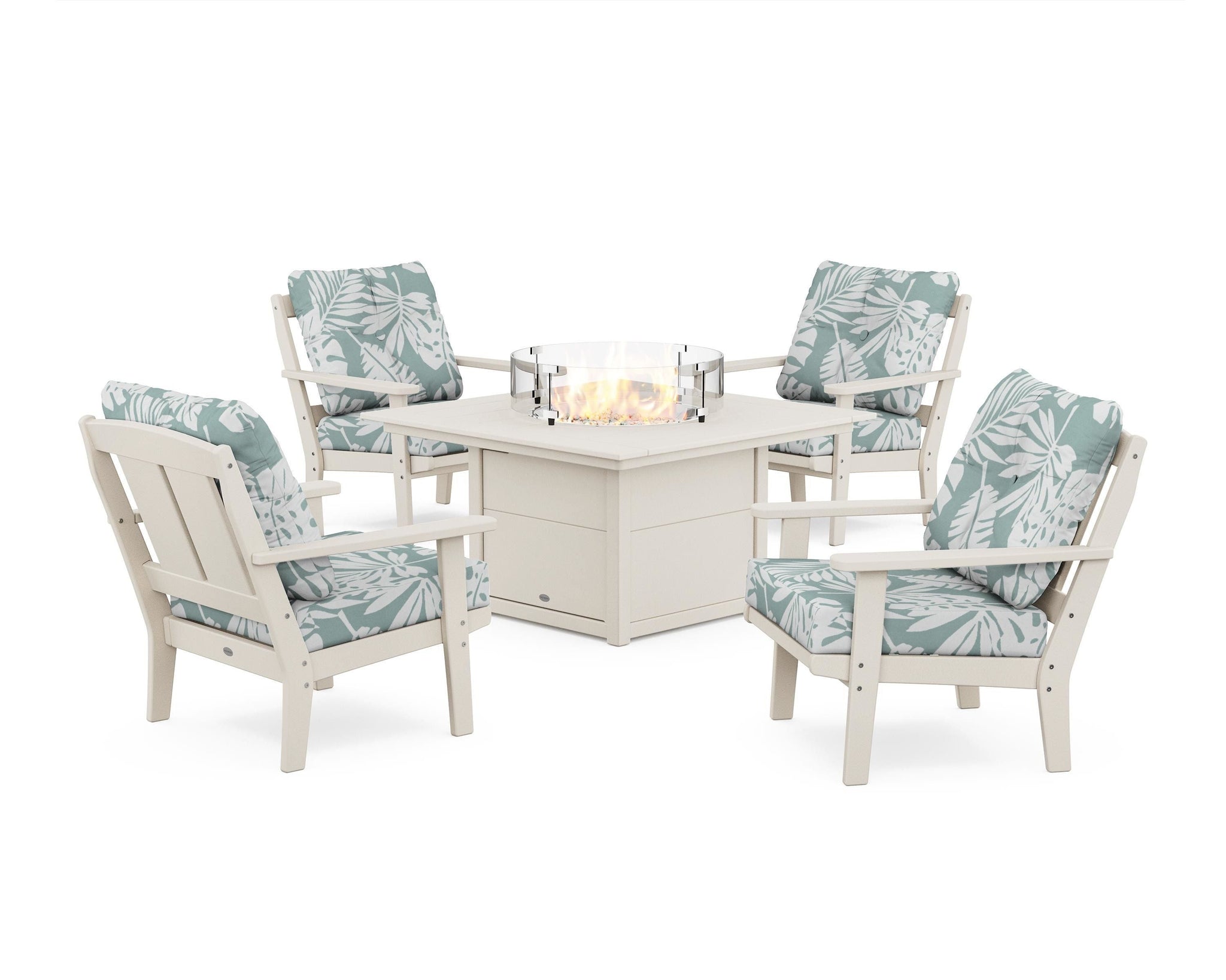 Mission 5-Piece Deep Seating Set with Fire Pit Table