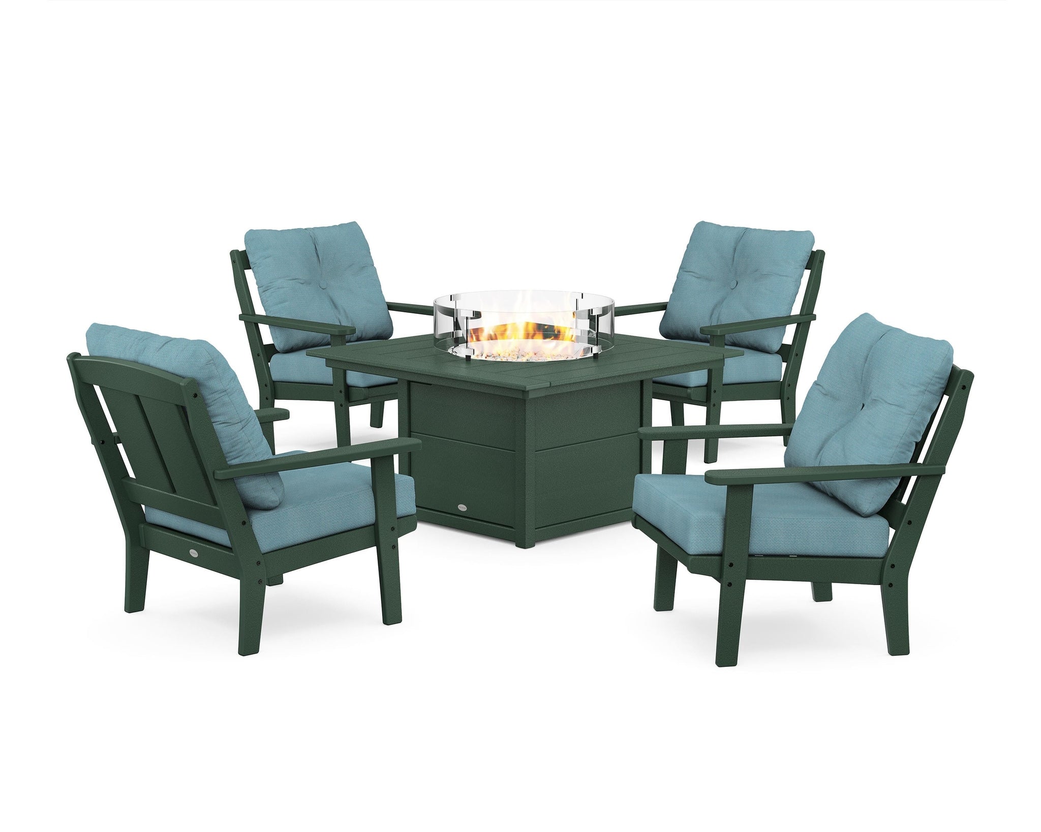 Mission 5-Piece Deep Seating Set with Fire Pit Table