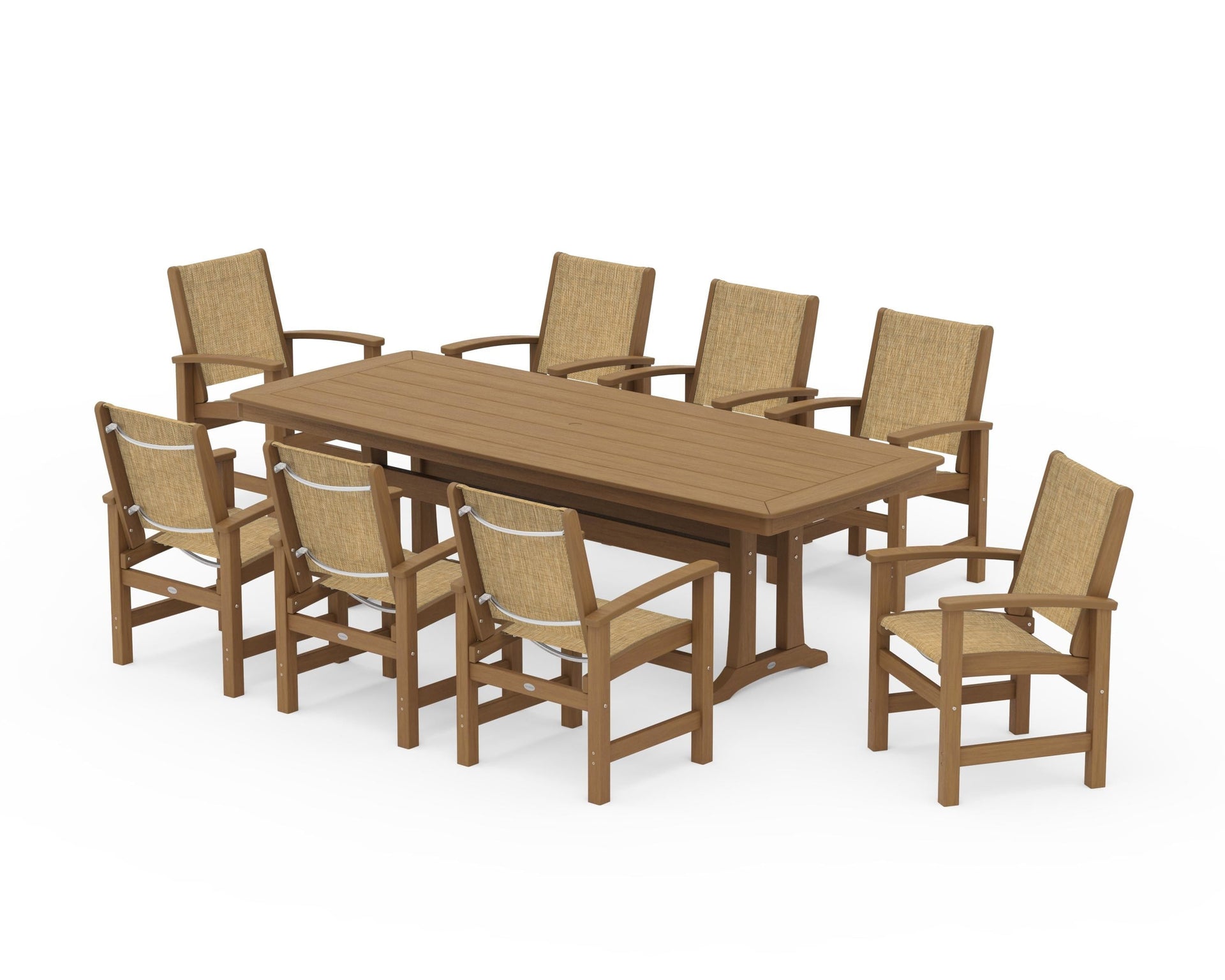 Coastal 9-Piece Dining Set with Trestle Legs
