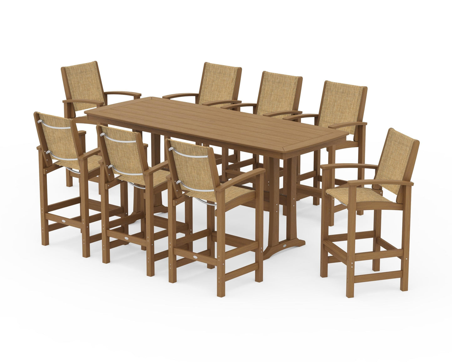 Coastal 9-Piece Bar Set with Trestle Legs