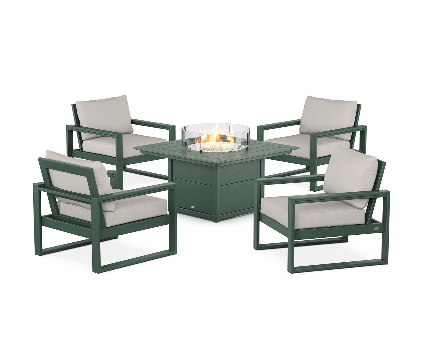 EDGE Sectional 5-Piece Deep Seating Set with Fire Pit Table