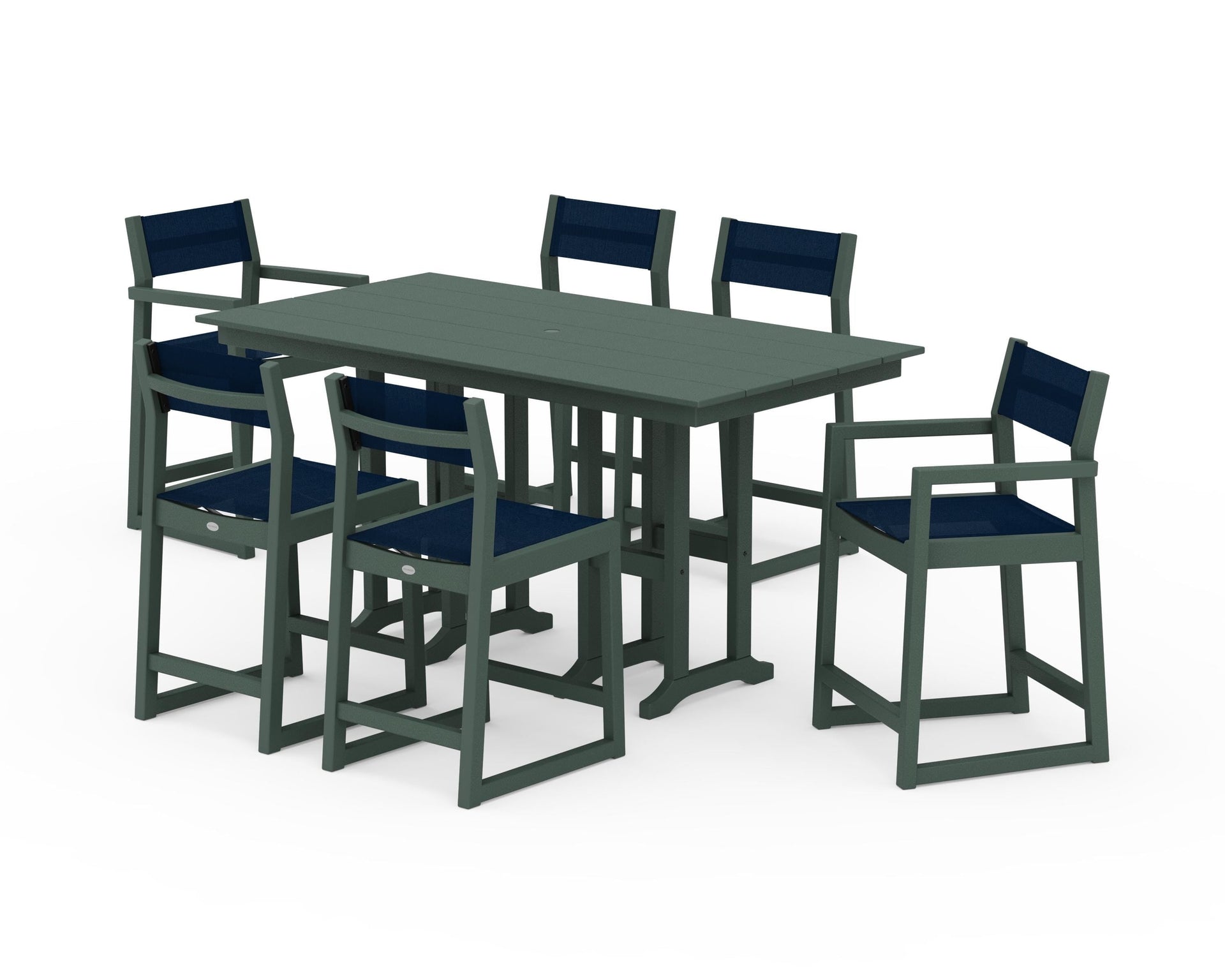 EDGE Sling 7-Piece Farmhouse Counter Set with Trestle Legs