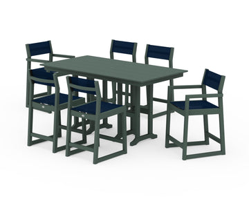 EDGE Sling 7-Piece Farmhouse Counter Set with Trestle Legs