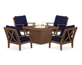 Braxton 5-Piece Deep Seating Conversation Set with Fire Pit Table