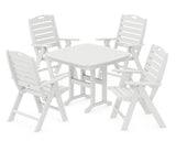 Nautical Folding Highback Chair 5-Piece Dining Set