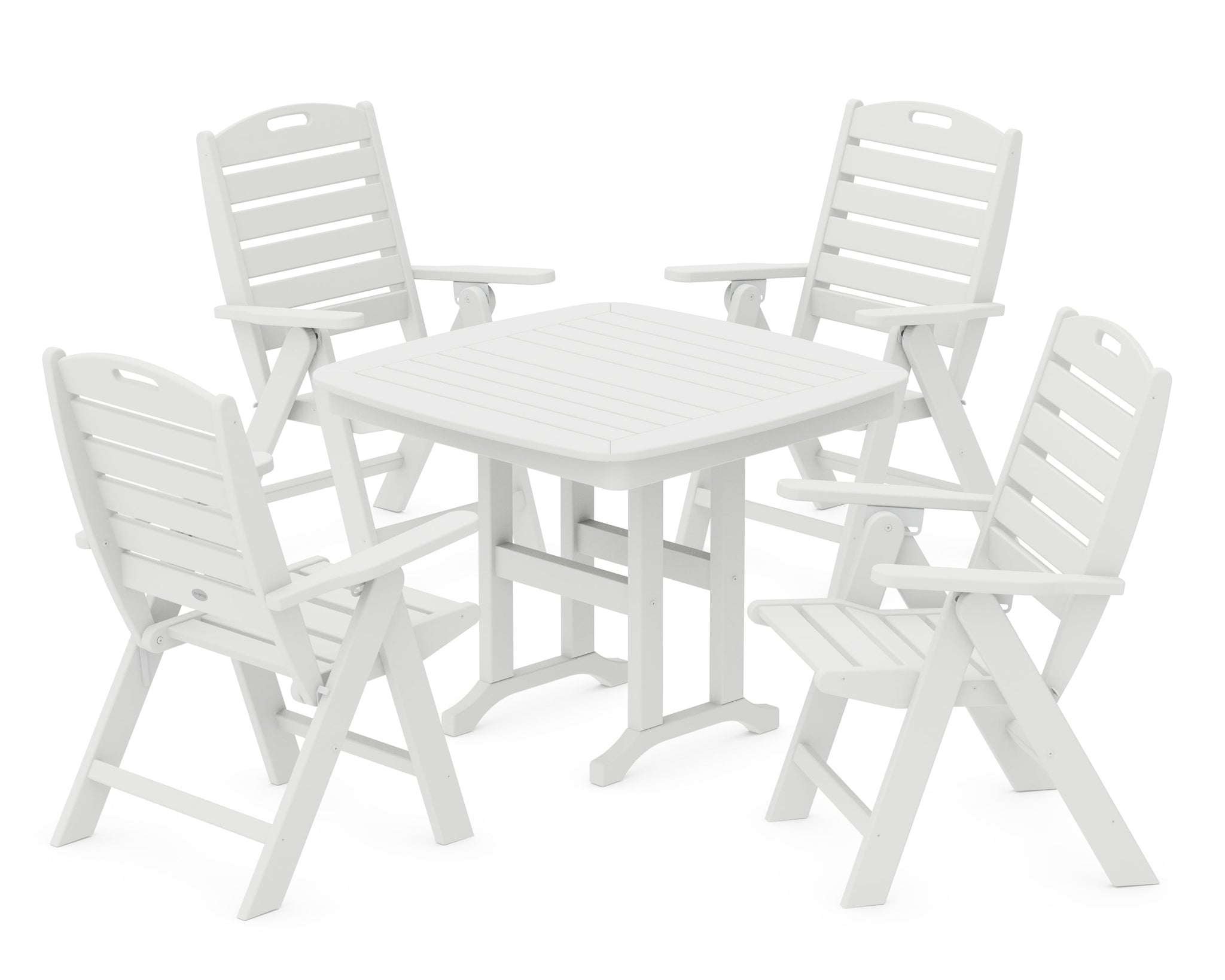 Nautical Folding Highback Chair 5-Piece Dining Set
