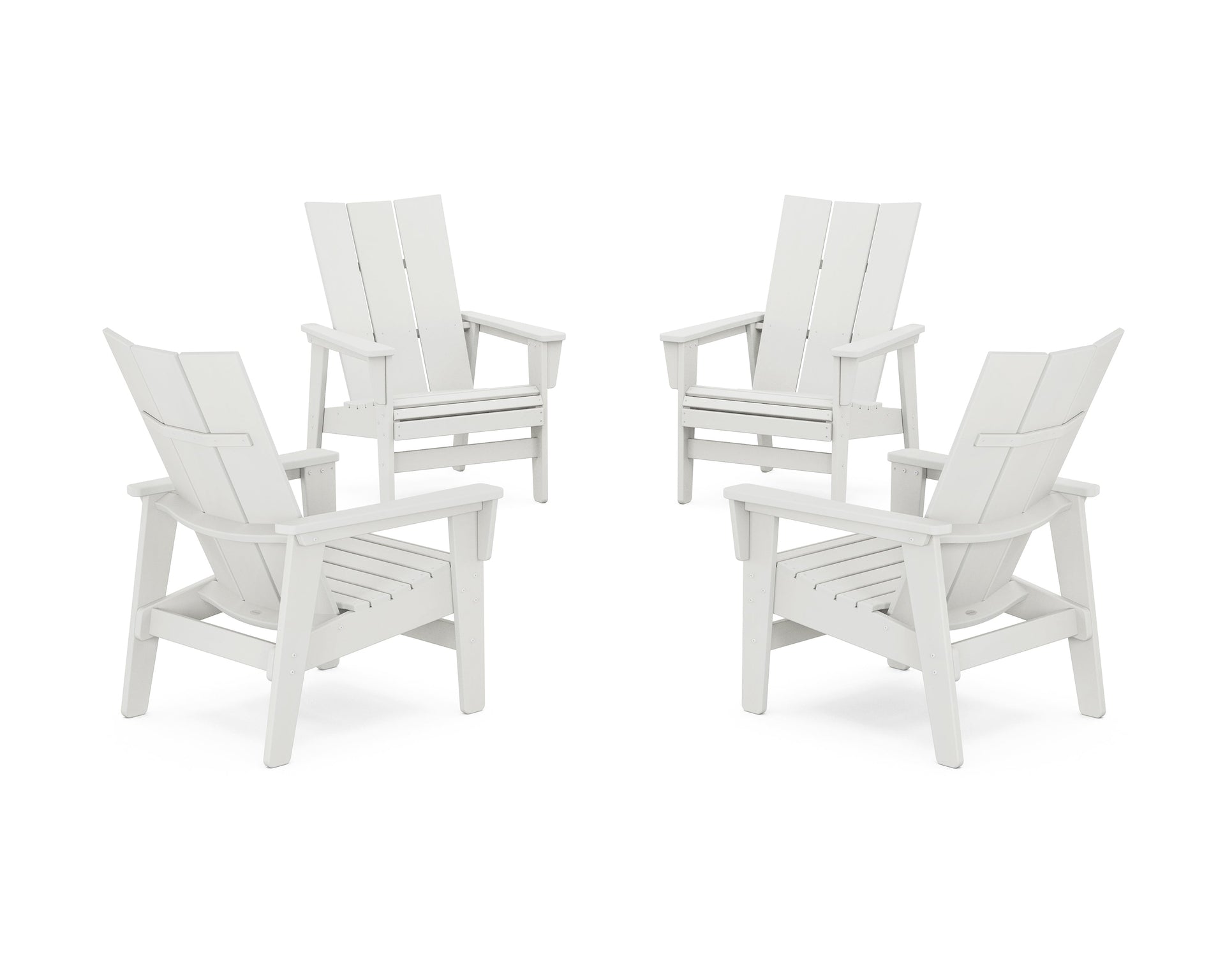 4-Piece Modern Grand Upright Adirondack Chair Conversation Set