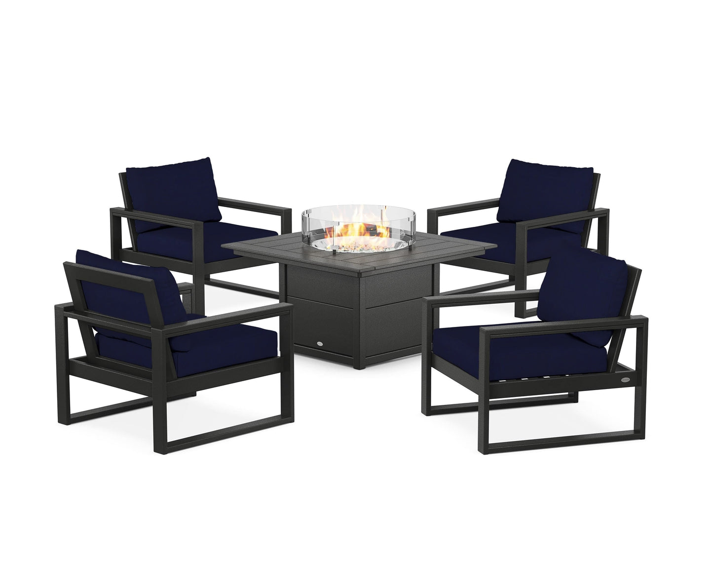 EDGE Sectional 5-Piece Deep Seating Set with Fire Pit Table