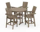 Modern Curveback Adirondack 5-Piece Nautical Trestle Bar Set