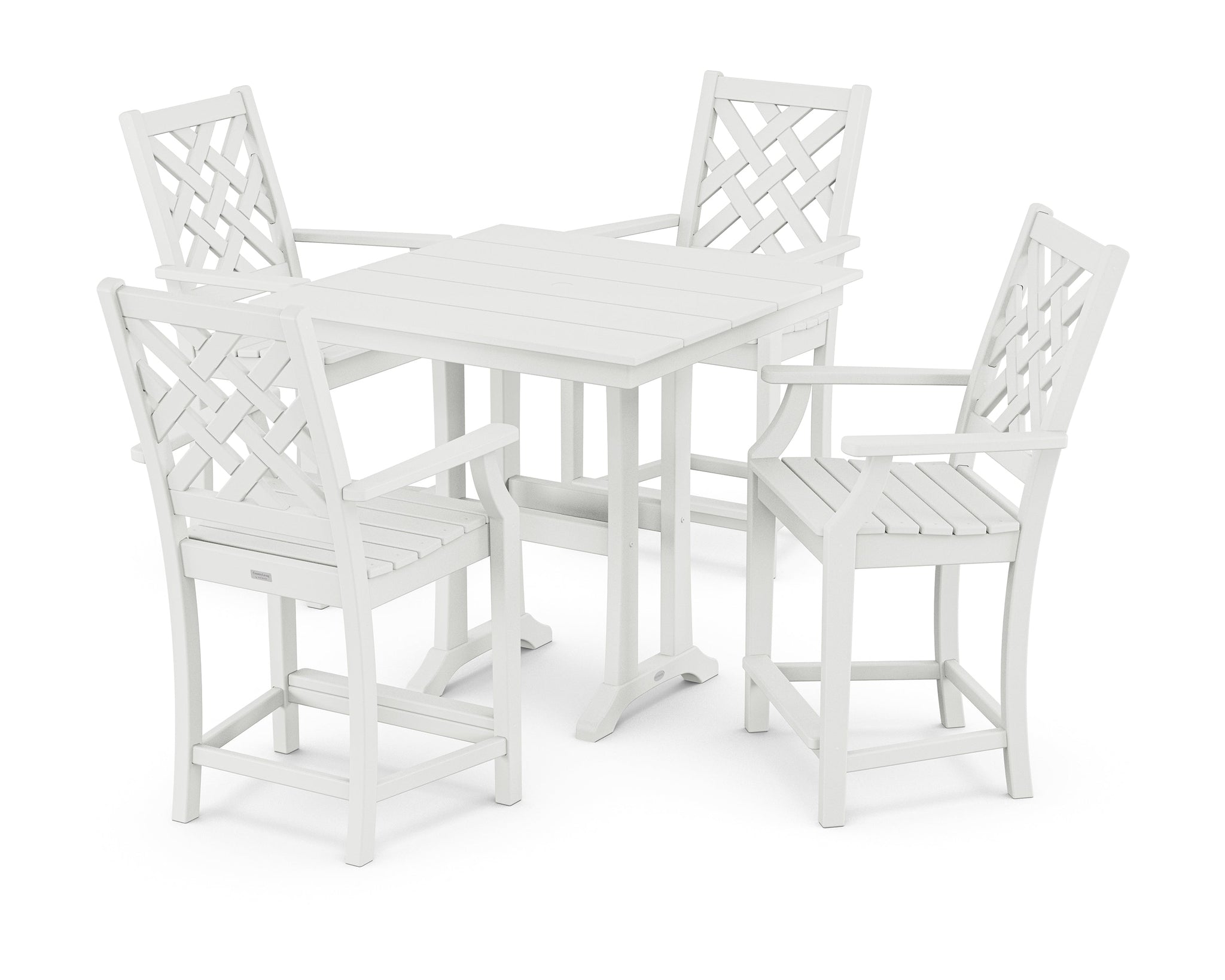 Wovendale 5-Piece Farmhouse Counter Set with Trestle Legs