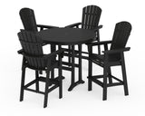 Nautical Curveback Adirondack 5-Piece Round Trestle Bar Set