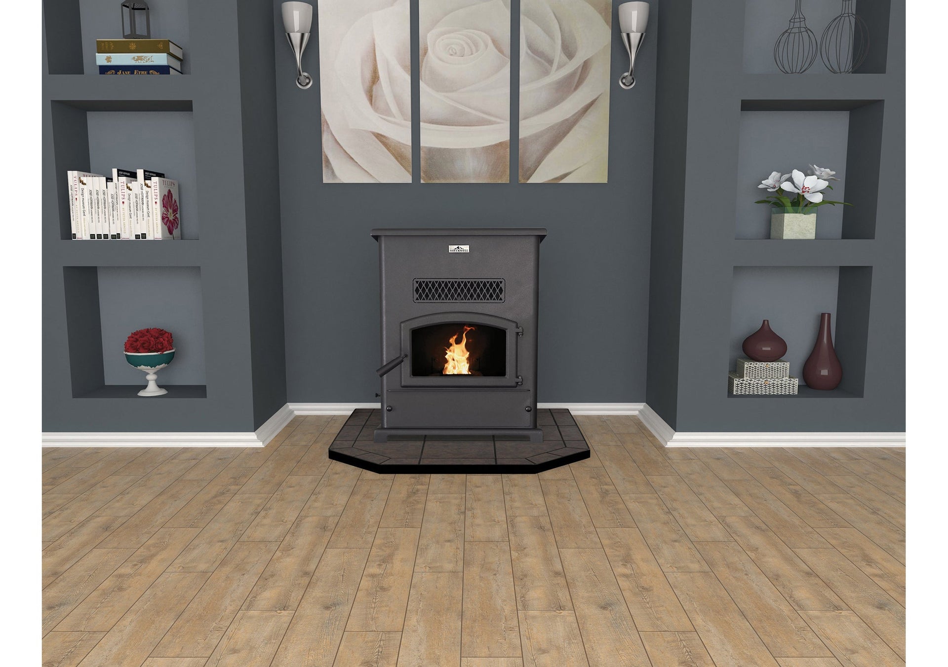 Breckwell SP1000 Big E Pellet Stove with 120CFM Blower 400-2,200 Sq. Ft 47,000 BTUs Scratch and Dent