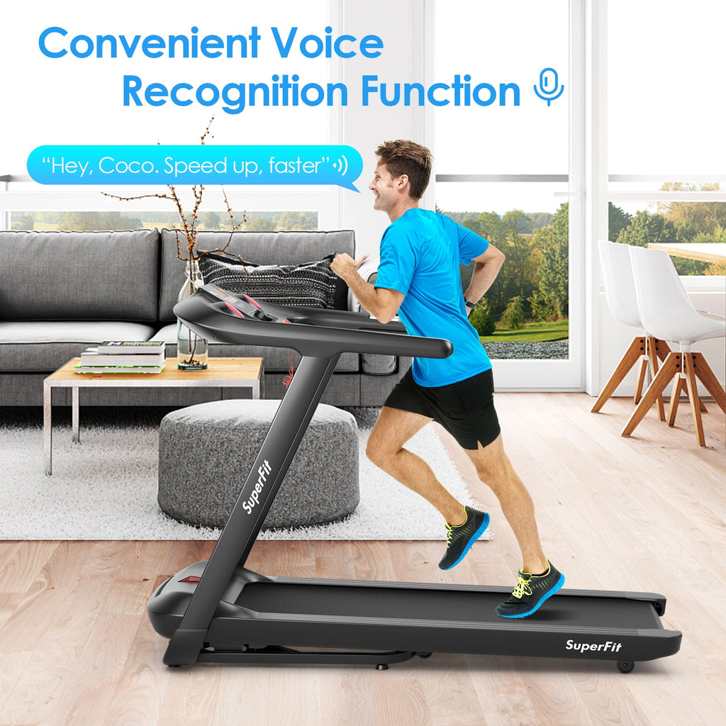 Costway Folding Treadmill Touch Screen 4.75HP Black 75418092 New
