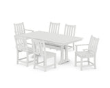 Traditional Garden 7-Piece Farmhouse Dining Set With Trestle Legs