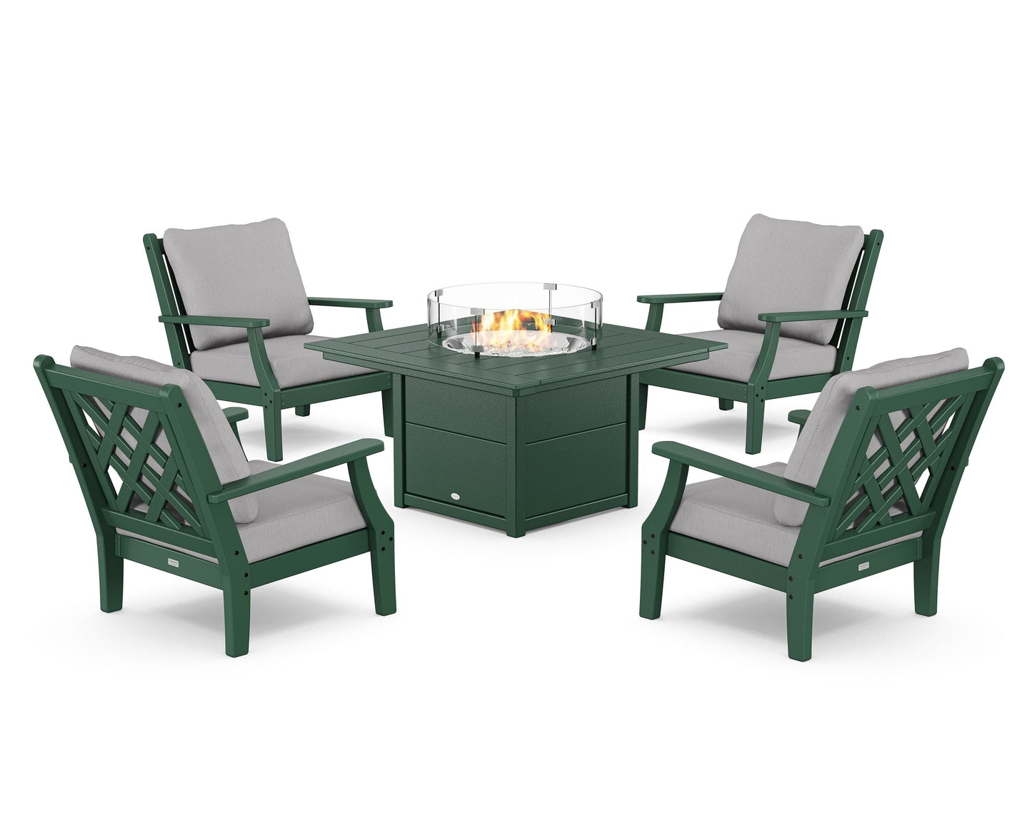 Wovendale 5-Piece Deep Seating Set with Fire Pit Table