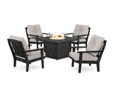 Mission 5-Piece Deep Seating Set with Fire Pit Table
