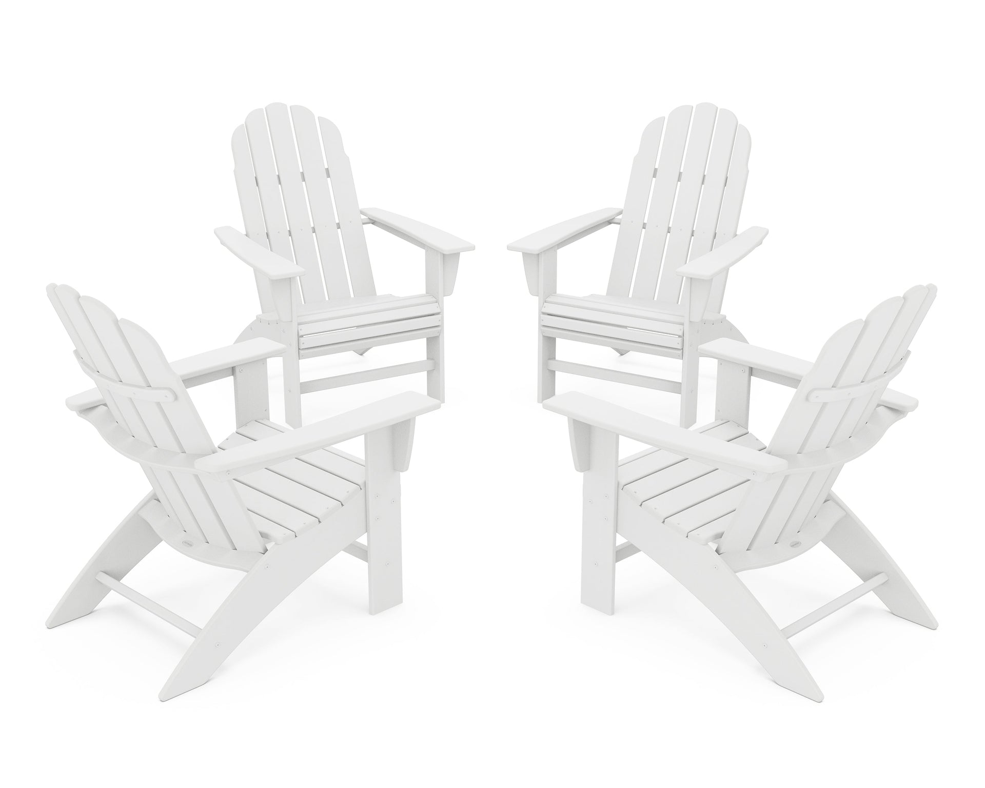 4-Piece Vineyard Curveback Adirondack Chair Conversation Set