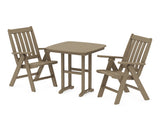 Vineyard Folding Chair 3-Piece Dining Set