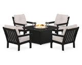 Vineyard 5-Piece Conversation Set with Fire Pit Table