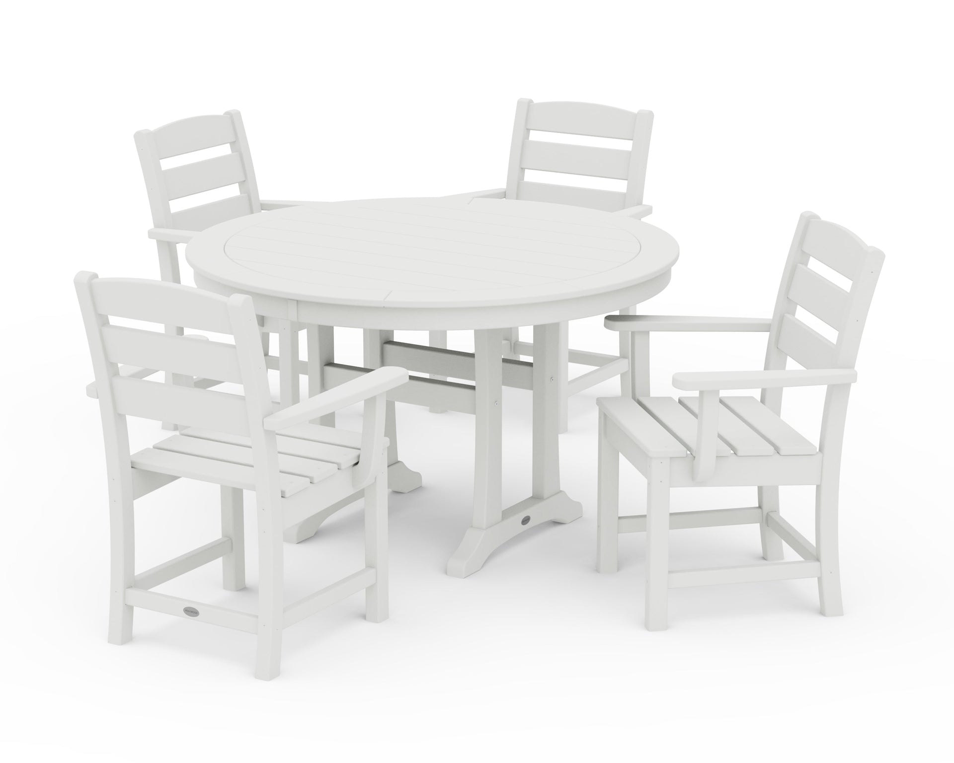 Lakeside 5-Piece Round Dining Set with Trestle Legs