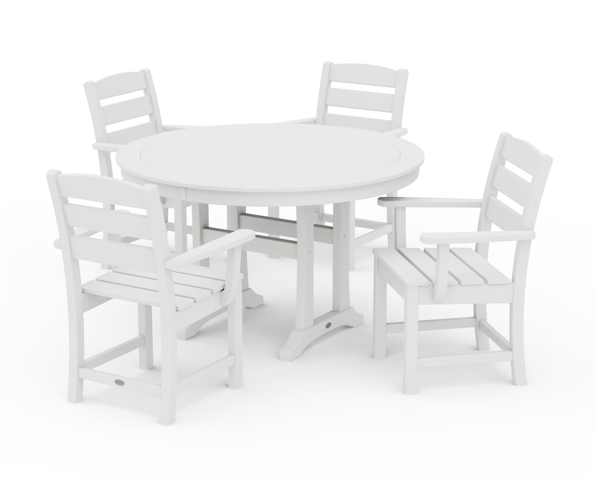 Lakeside 5-Piece Round Dining Set with Trestle Legs
