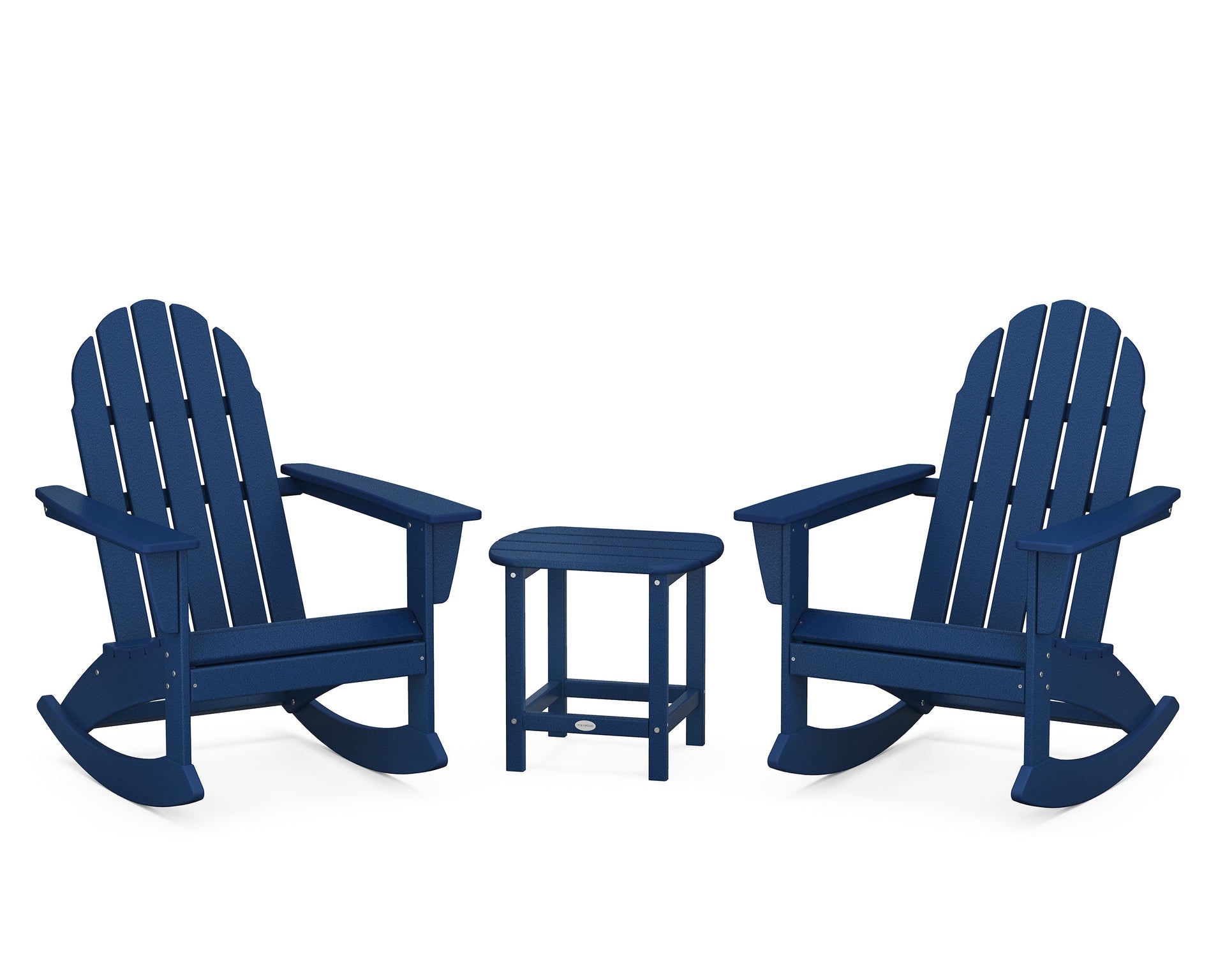 Vineyard 3-Piece Adirondack Rocking Chair Set with South Beach 18" Side Table