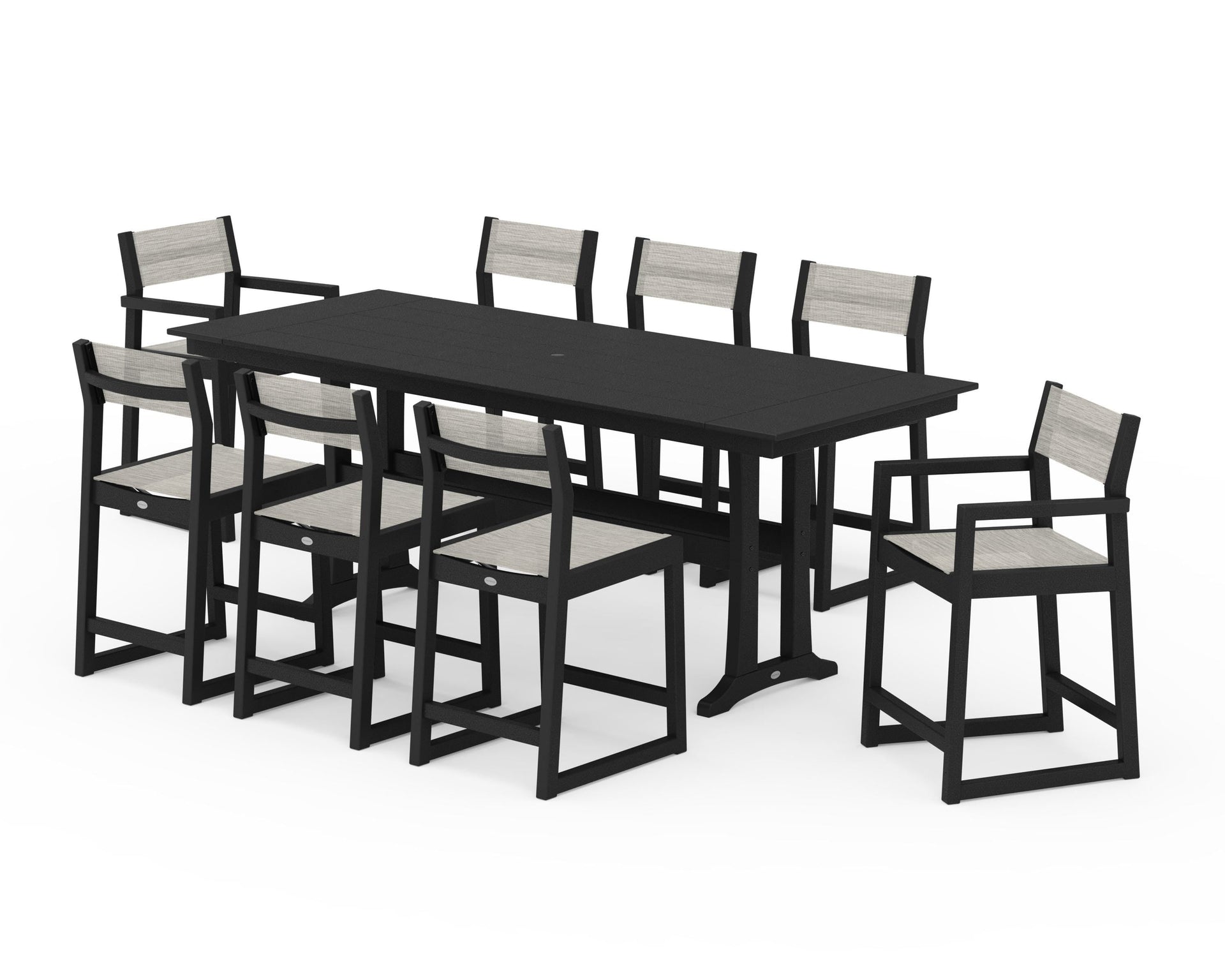 EDGE Sling 9-Piece Farmhouse Counter Set with Trestle Legs