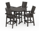 Modern Curveback Adirondack 5-Piece Nautical Trestle Bar Set