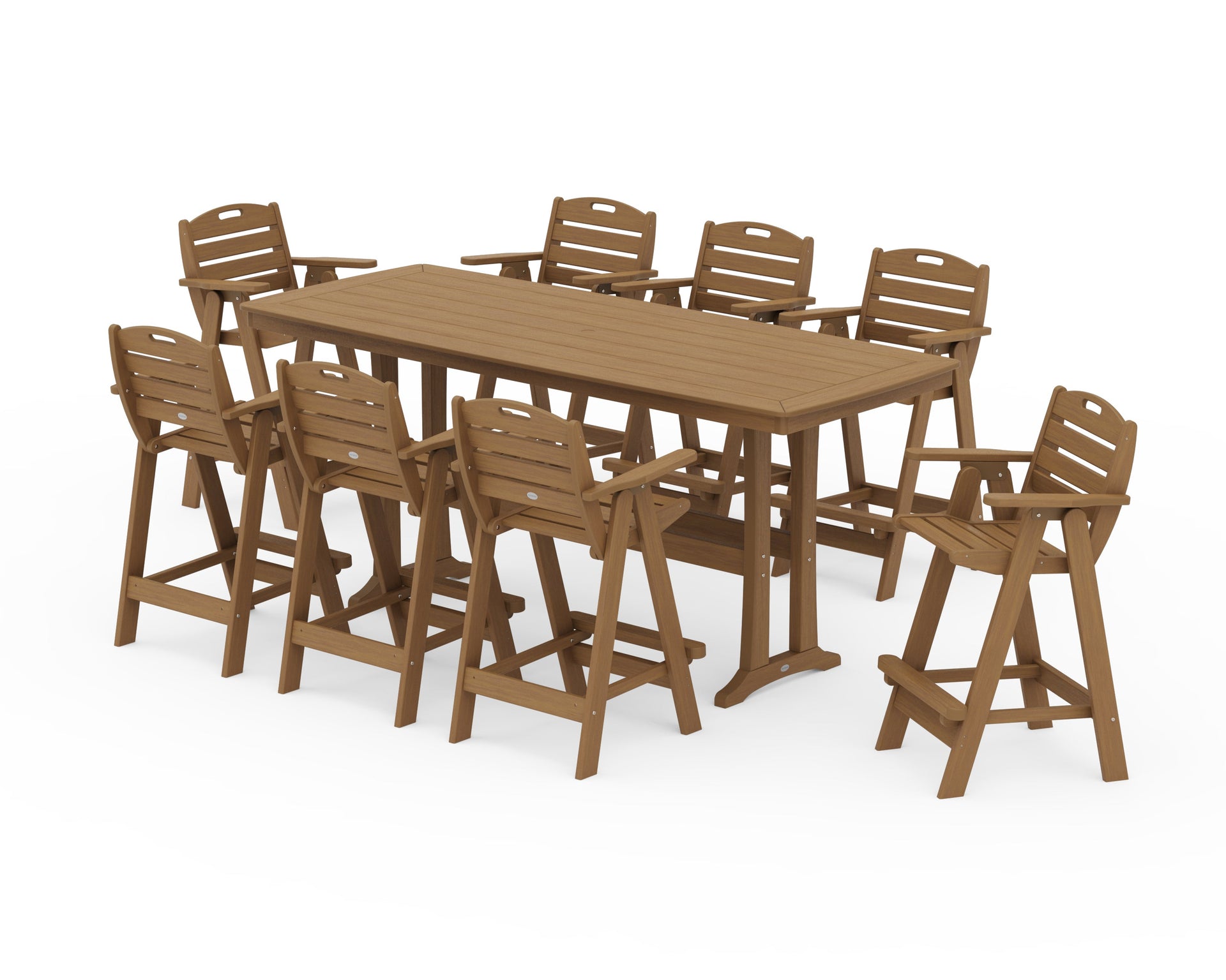 Nautical 9-Piece Bar Set with Trestle Legs