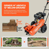 Super Handy GUO151 Stump Grinder 15 HP 420cc Gas Powered 8 Teeth Towable 13" Tires New