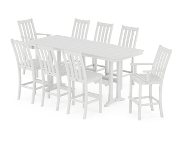 Vineyard 9-Piece Bar Set with Trestle Legs