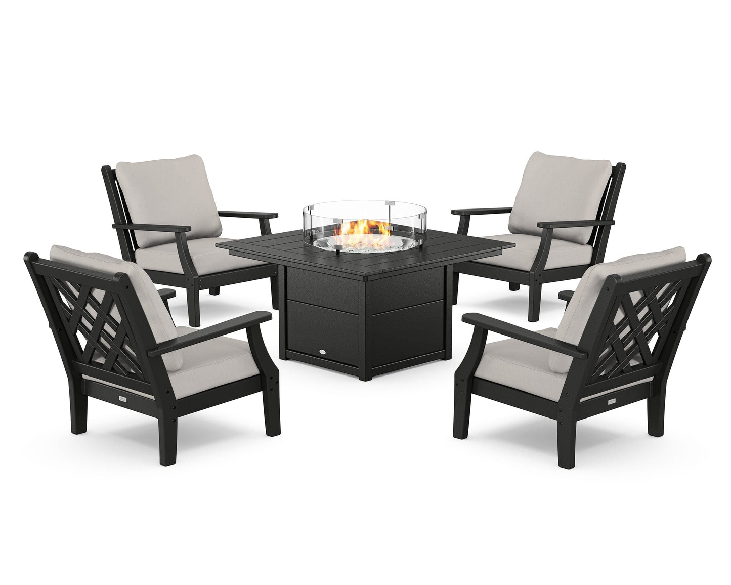 Wovendale 5-Piece Deep Seating Set with Fire Pit Table