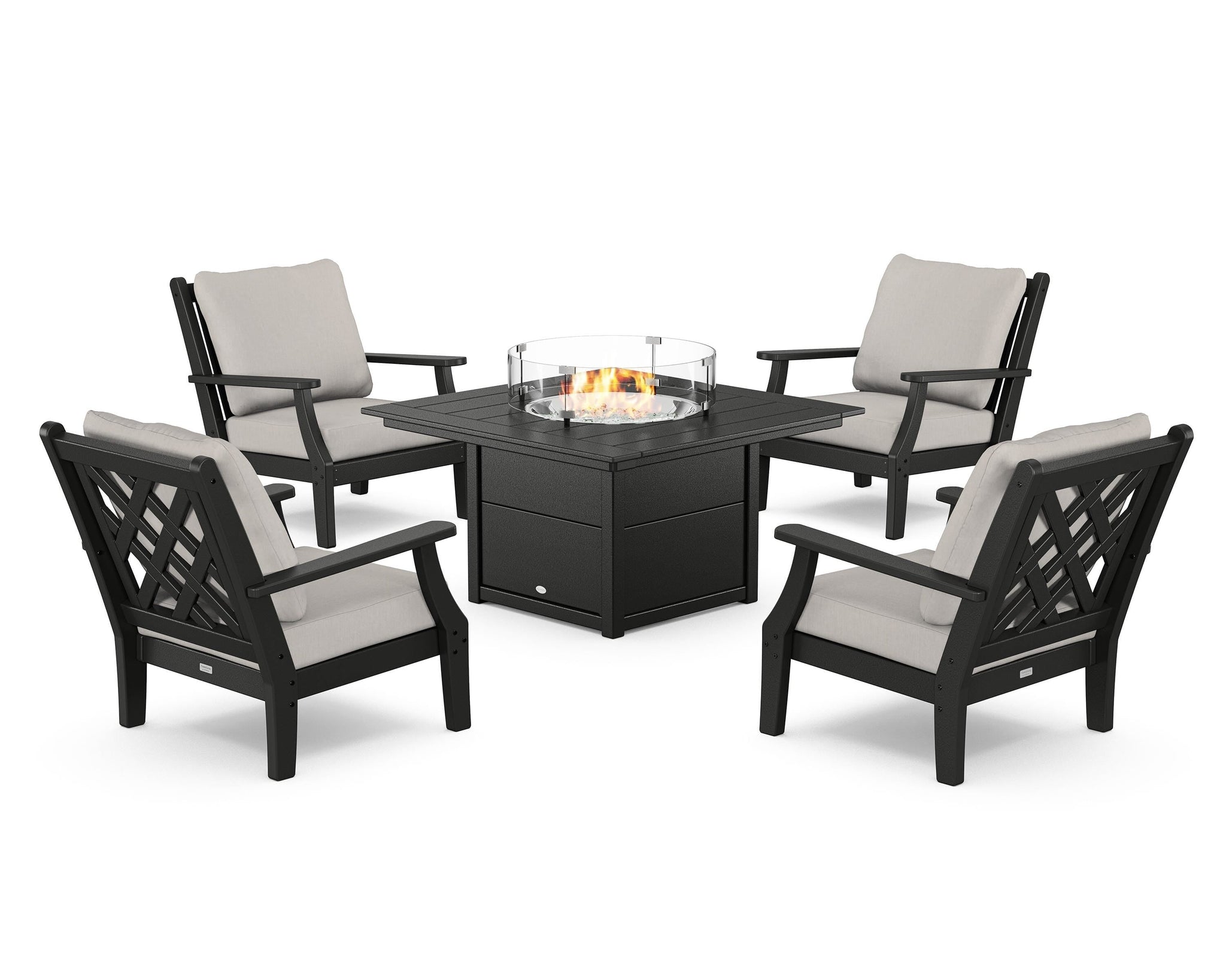 Wovendale 5-Piece Deep Seating Set with Fire Pit Table