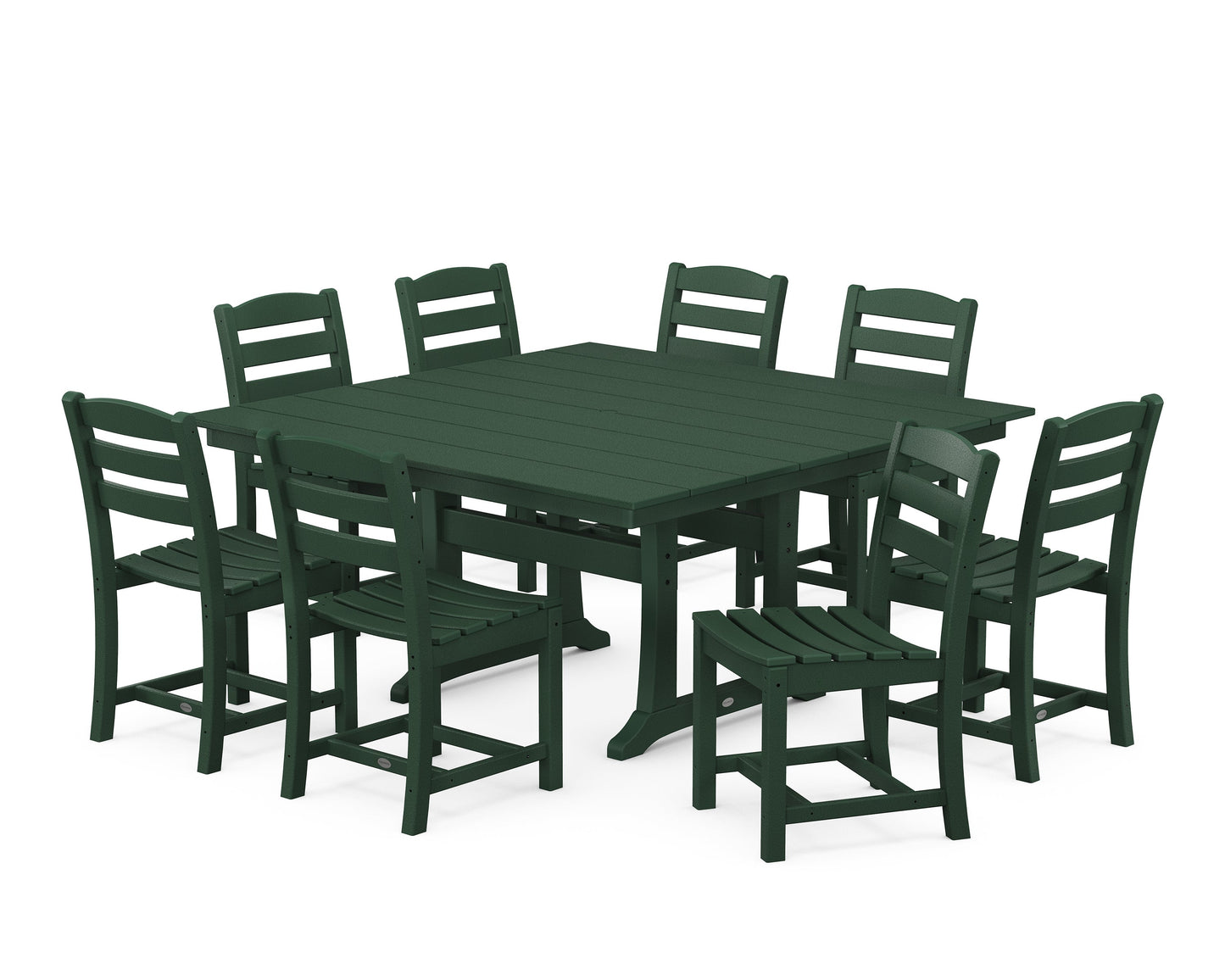 La Casa Café 9-Piece Farmhouse Trestle Dining Set