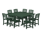 La Casa Café 9-Piece Farmhouse Trestle Dining Set
