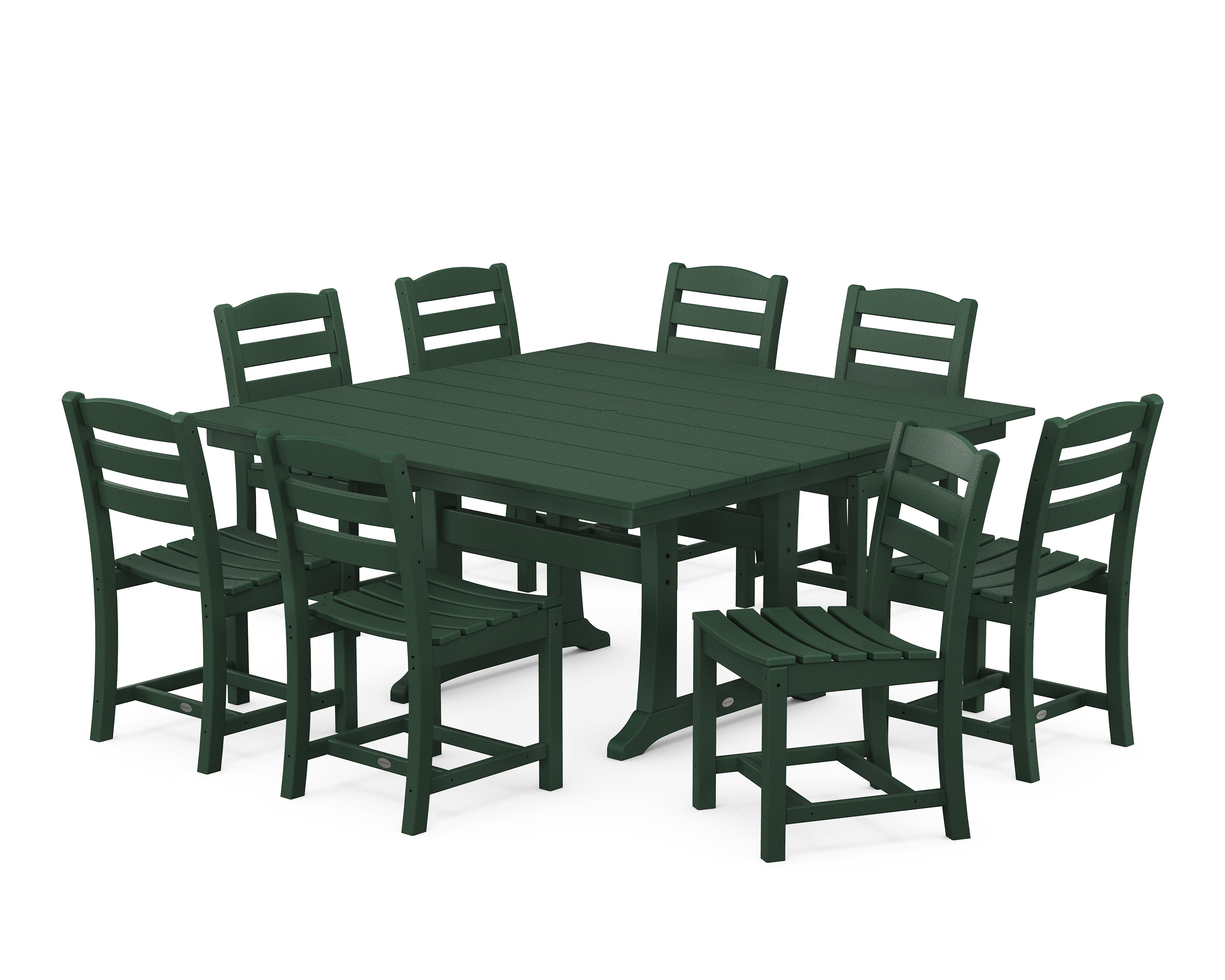 La Casa Café 9-Piece Farmhouse Trestle Dining Set