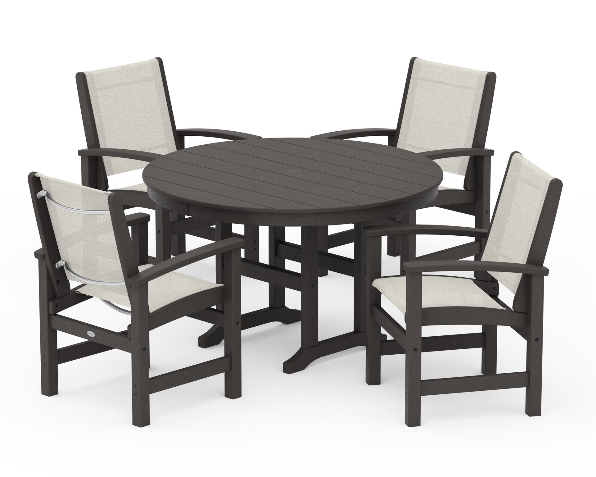 Coastal 5-Piece Round Farmhouse Dining Set