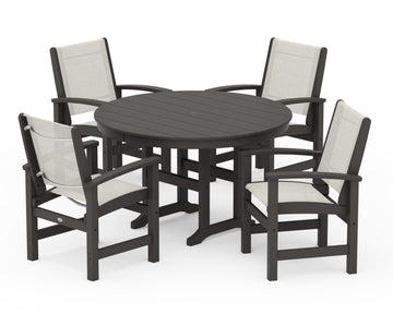 Coastal 5-Piece Round Farmhouse Dining Set