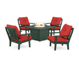 Mission 5-Piece Deep Seating Set with Fire Pit Table