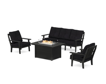 Mission Deep Seating Fire Pit Table Set
