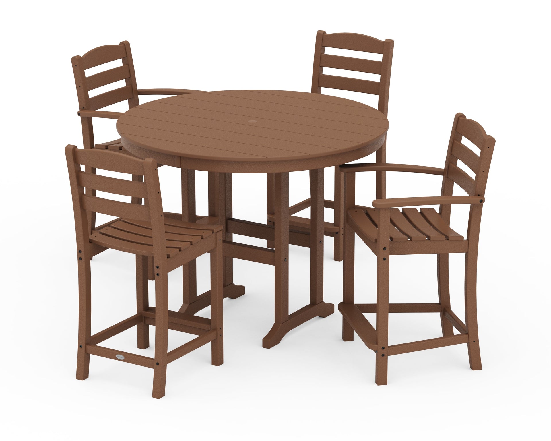 La Casa Café 5-Piece Round Farmhouse Counter Dining Set