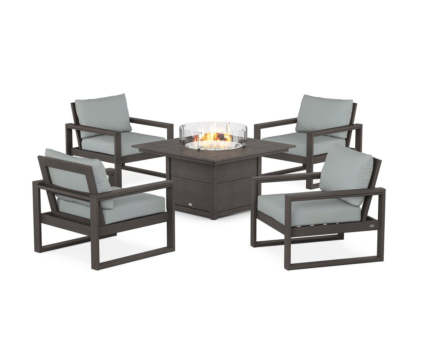 EDGE Sectional 5-Piece Deep Seating Set with Fire Pit Table