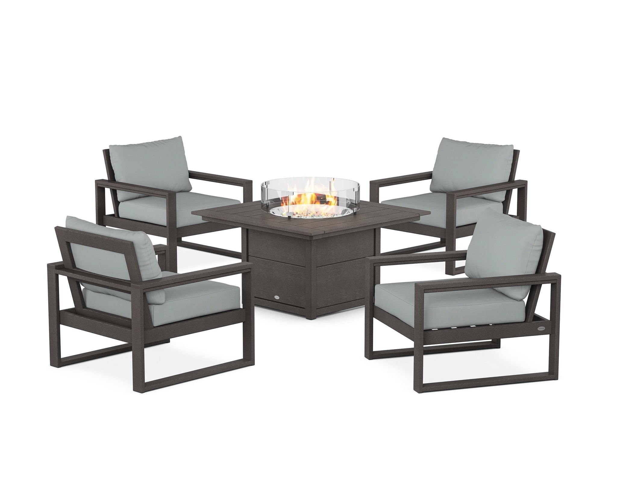 EDGE Sectional 5-Piece Deep Seating Set with Fire Pit Table
